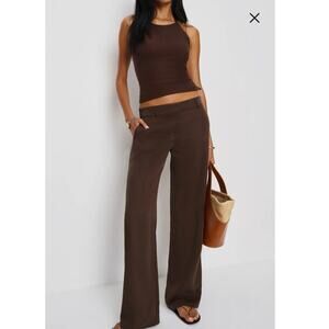 NWOT Reformation Gisele Low Rise Pants in Cafe SZ 2